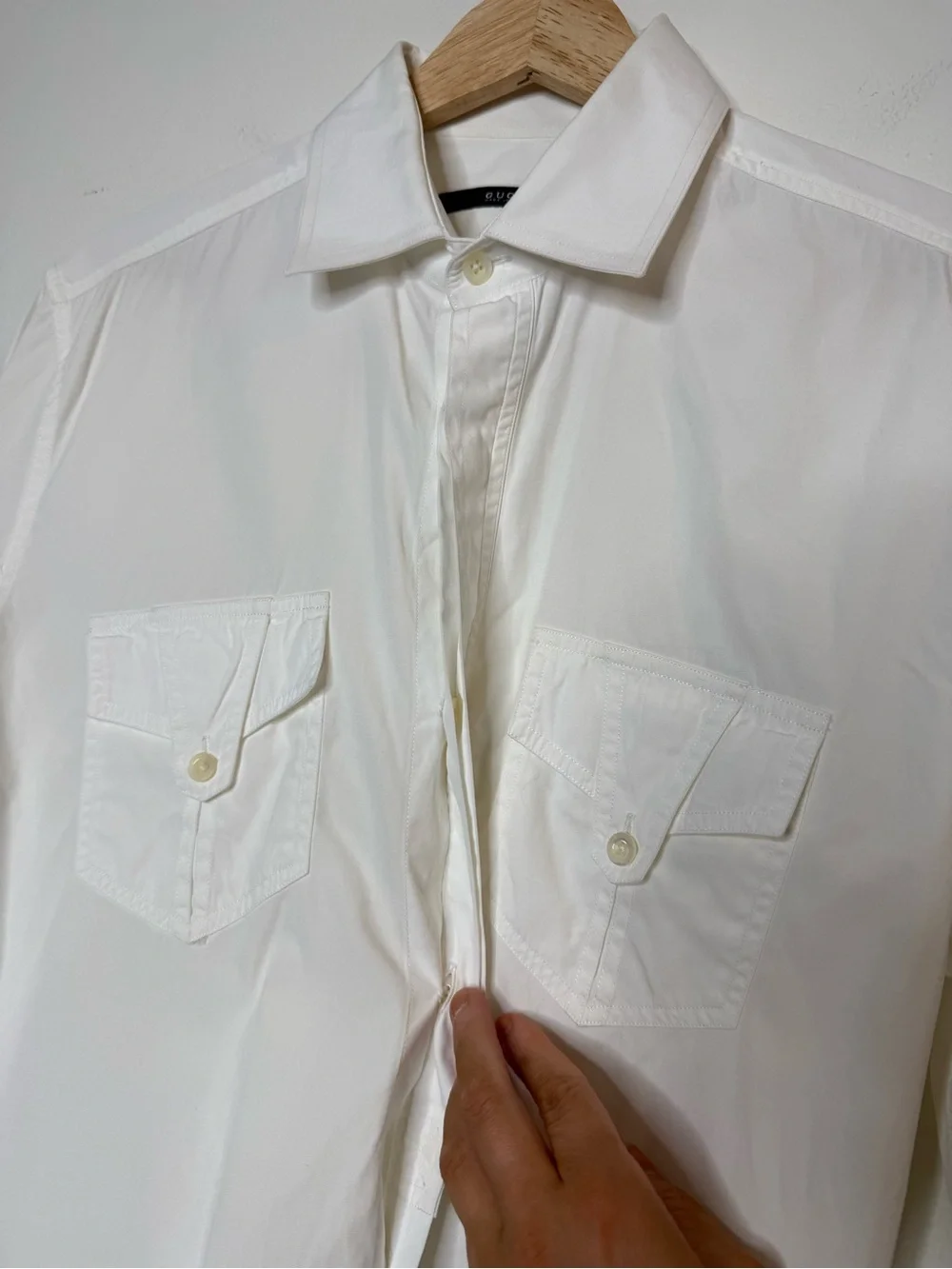 Gucci Frida Giannini Military Chest Pockets Tailored Old Money Italian Shirt